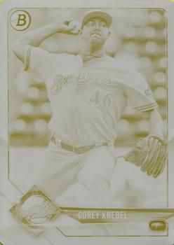 2018 Bowman - Printing Plate Yellow #15 Corey Knebel Front