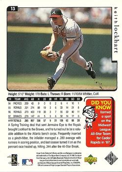 1998 Collector's Choice Atlanta Braves #13 Keith Lockhart Back