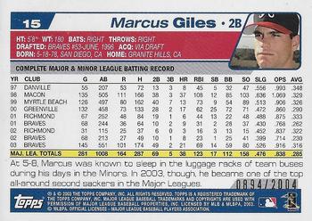 2004 Topps - Gold #15 Marcus Giles Back