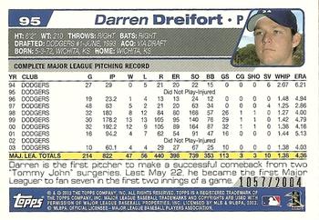 2004 Topps - Gold #95 Darren Dreifort Back