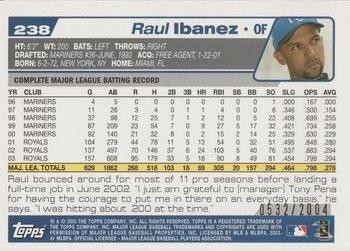 2004 Topps - Gold #238 Raul Ibanez Back