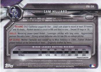 2018 Bowman - Prospect Autographs #PA-SH Sam Hilliard Back