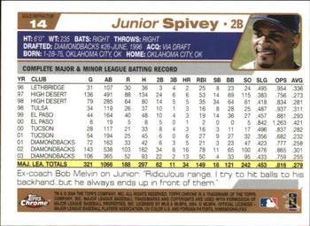 2004 Topps Chrome - Gold Refractors #14 Junior Spivey Back