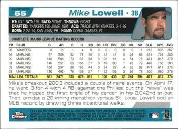 2004 Topps Chrome - Gold Refractors #55 Mike Lowell Back