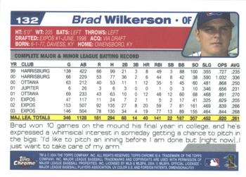 2004 Topps Chrome - Gold Refractors #132 Brad Wilkerson Back