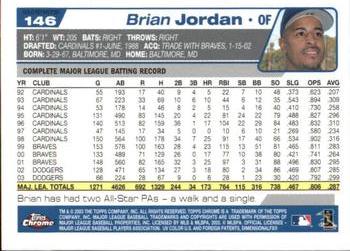 2004 Topps Chrome - Gold Refractors #146 Brian Jordan Back