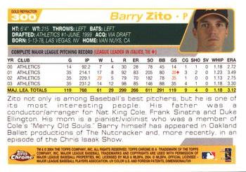 2004 Topps Chrome - Gold Refractors #300 Barry Zito Back