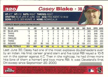 2004 Topps Chrome - Gold Refractors #320 Casey Blake Back