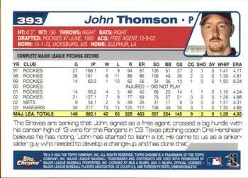 2004 Topps Chrome - Gold Refractors #393 John Thomson Back