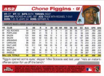 2004 Topps Chrome - Gold Refractors #452 Chone Figgins Back