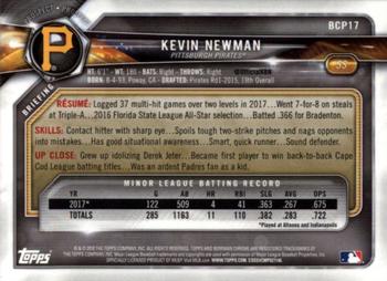 2018 Bowman - Chrome Prospects #BCP17 Kevin Newman Back