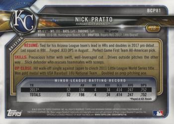 2018 Bowman - Chrome Prospects #BCP81 Nick Pratto Back