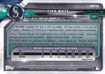 2018 Bowman - Chrome Prospects Refractor #BCP98 Evan White Back