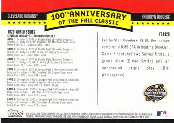 2004 Topps - Fall Classic Covers #FC1920 1920 World Series Back