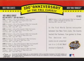 2004 Topps - Fall Classic Covers #FC1921 1921 World Series Back