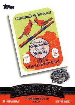 2004 Topps - Fall Classic Covers #FC1926 1926 World Series Front