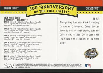2004 Topps - Fall Classic Covers #FC1935 1935 World Series Back