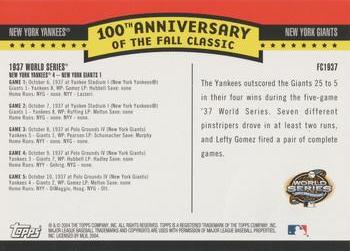 2004 Topps - Fall Classic Covers #FC1937 1937 World Series Back