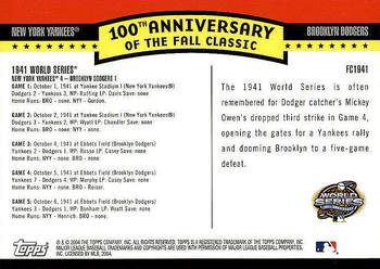 2004 Topps - Fall Classic Covers #FC1941 1941 World Series Back