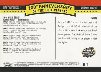 2004 Topps - Fall Classic Covers #FC1949 1949 World Series Back