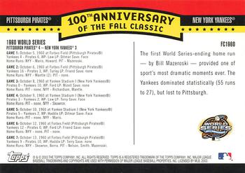 2004 Topps - Fall Classic Covers #FC1960 1960 World Series Back