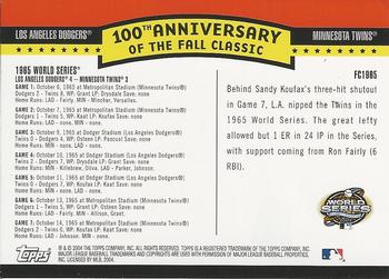2004 Topps - Fall Classic Covers #FC1965 1965 World Series Back