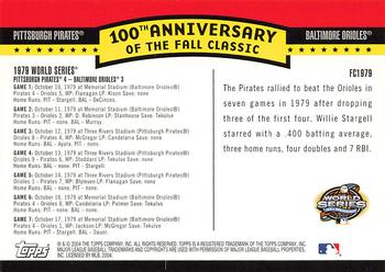 2004 Topps - Fall Classic Covers #FC1979 1979 World Series Back