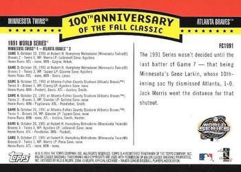 2004 Topps - Fall Classic Covers #FC1991 1991 World Series Back