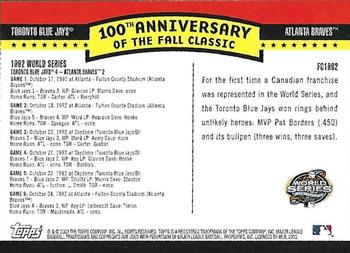 2004 Topps - Fall Classic Covers #FC1992 1992 World Series Back