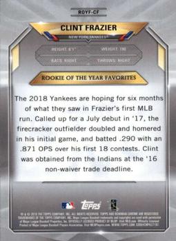 2018 Bowman - Chrome Rookie of the Year Favorites #ROYF-CF Clint Frazier Back