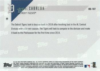 2018 Topps Now Road to Opening Day Detroit Tigers #OD-107 Miguel Cabrera Back