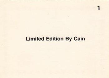 1988 Cain Elmira Pioneers #1 Logo Card Back