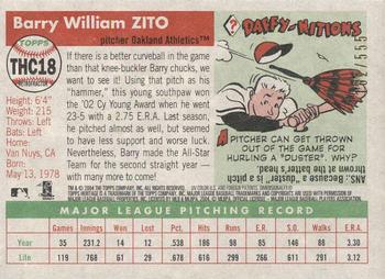 2004 Topps Heritage - Chrome Refractors #THC18 Barry Zito Back
