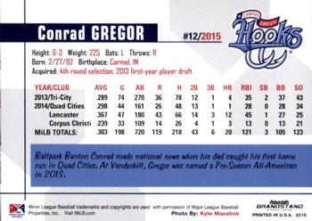 2015 Grandstand Corpus Christi Hooks #NNO Conrad Gregor Back