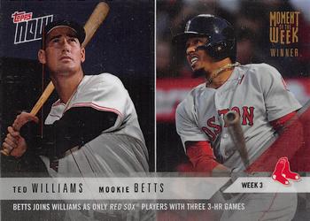 2018 Topps Now Moment of the Week - Gold Winner #MOW-3W Ted Williams / Mookie Betts Front