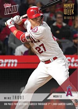 2018 Topps Now Moment of the Week - Gold Winner #MOW-12W Mike Trout Front