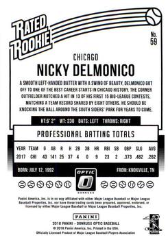 2018 Donruss Optic #59 Nicky Delmonico Back