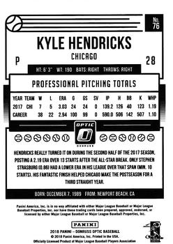 2018 Donruss Optic #76 Kyle Hendricks Back