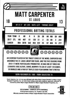 2018 Donruss Optic #143 Matt Carpenter Back