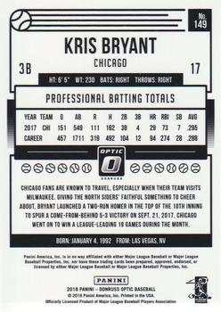2018 Donruss Optic #149 Kris Bryant Back