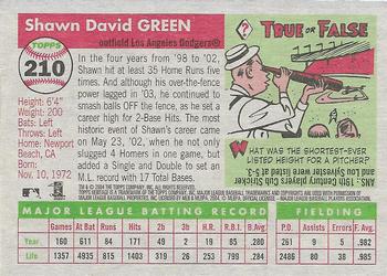 2004 Topps Heritage #210 Shawn Green Back