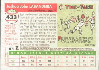 2004 Topps Heritage #433 Josh Labandeira Back