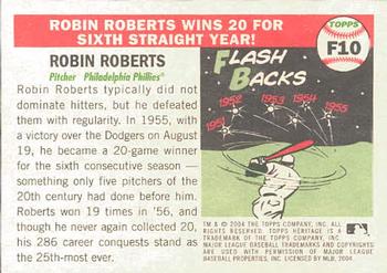 2004 Topps Heritage - Flashbacks #F10 Robin Roberts Back