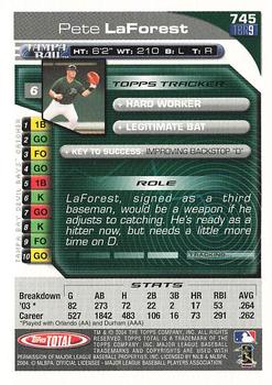 2004 Topps Total - Silver #745 Pete LaForest Back