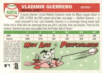 2004 Topps Heritage - New Age Performers #NAP14 Vladimir Guerrero Back