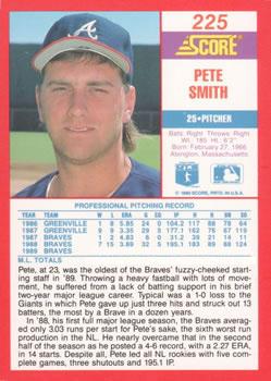 1990 Score - Promos #225 Pete Smith Back