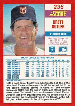 1990 Score - Promos #236 Brett Butler Back
