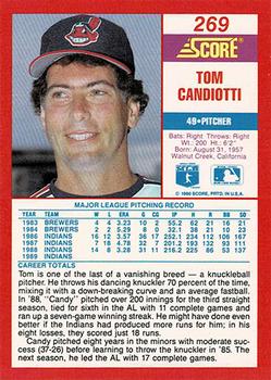 1990 Score - Promos #269 Tom Candiotti Back