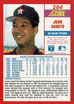 1990 Score - Promos #284 Juan Agosto Back