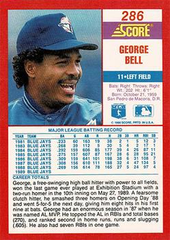 1990 Score - Promos #286 George Bell Back